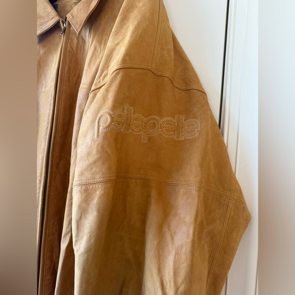 Pelle Pell Sz 62 100% leather jacket in camel color - Picture 5 of 11